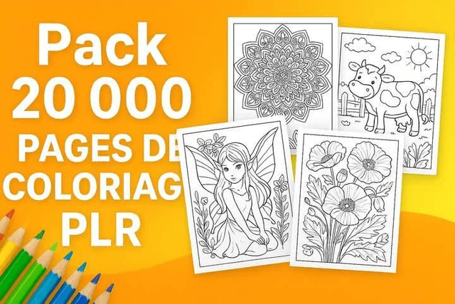 20000 pages de coloriage droit de revente